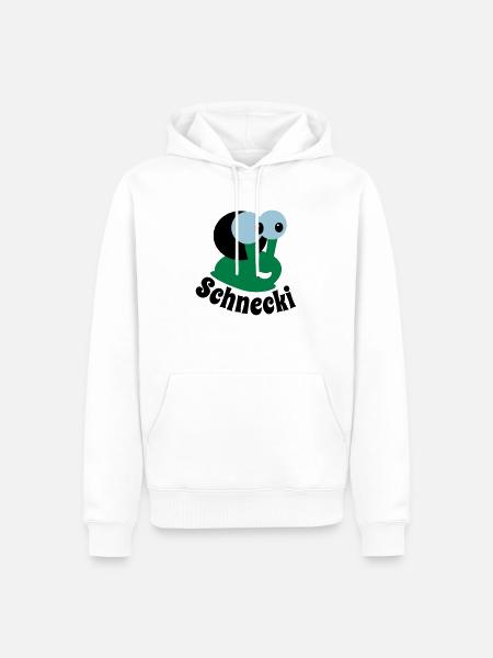Schnecki - Männer Premium Bio Hoodie - Weiß