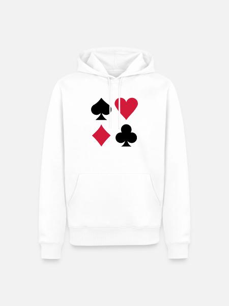 Poker - Sweat à capuche Premium bio Homme - blanc