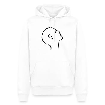 Weiblicher Glatzkopf / lady bold (1c) - Männer Premium Bio Hoodie - Weiß - Vorne - Nico (187cm)
