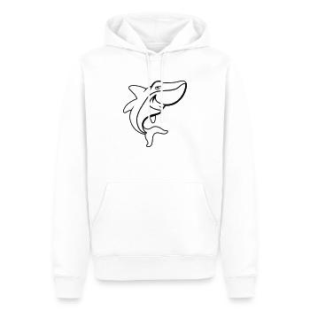 Poissons de requin drôle - Sweat à capuche Premium bio Homme - blanc - Devant - Nico (187cm)