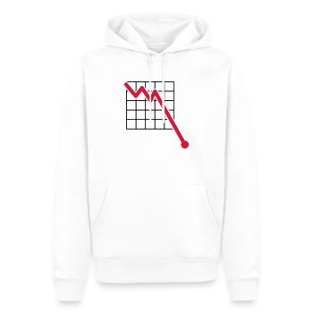 quadrillage descendant ligne verlusst flèche vers - Sweat à capuche Premium bio Homme - blanc - Devant - Nico (187cm)