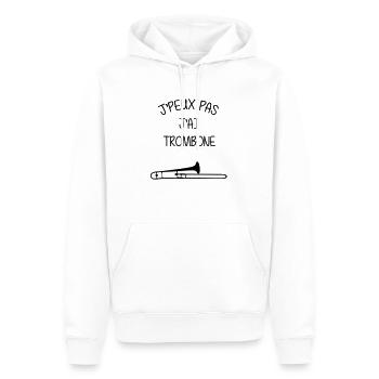 Trombone / Tromboniste / Instrument de Musique - Sweat à capuche Premium bio Homme - blanc - Devant - Nico (187cm)