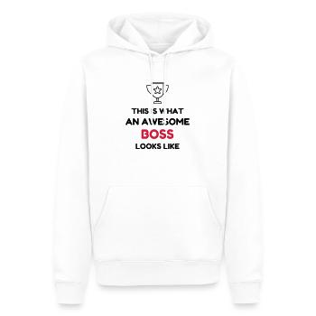 Manager / Chef / Arbeit / Job - Männer Premium Bio Hoodie - Weiß - Vorne - Nico (187cm)