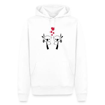 koalas_in_love_001 - Männer Premium Bio Hoodie - Weiß - Vorne - Nico (187cm)