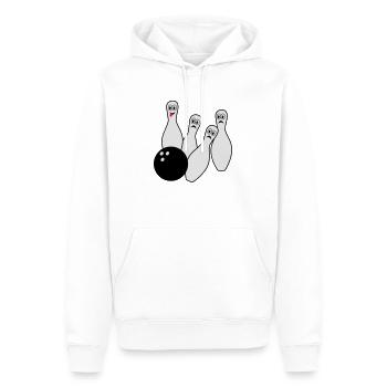 Bowling, Kegeln - Männer Premium Bio Hoodie - Weiß - Vorne - Nico (187cm)