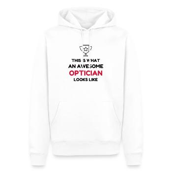 opticien / optique / yeux / lunettes - Sweat à capuche Premium bio Homme - blanc - Devant - Nico (187cm)