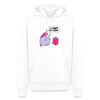unicorn_want_popcorn_002 - Sweat à capuche Premium bio Homme - blanc - Devant - Nico (187cm)