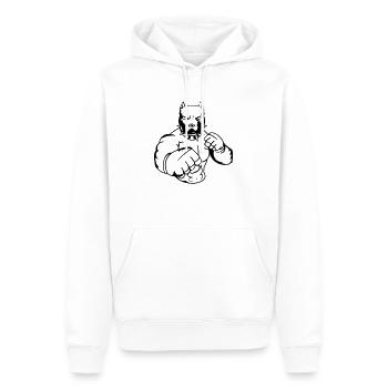 dog_fighter_001 - Männer Premium Bio Hoodie - Weiß - Vorne - Nico (187cm)