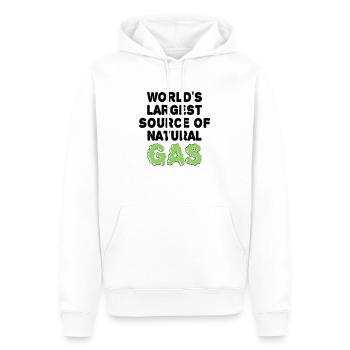 World's largest source of gas Funny saying - Men’s Premium Organic Hoodie - white - Front - Nico (187cm)