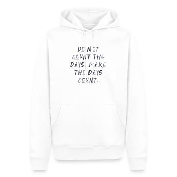 citations devis compter les jours motivation inspiration - Sweat à capuche Premium bio Homme - blanc - Devant - Nico (187cm)