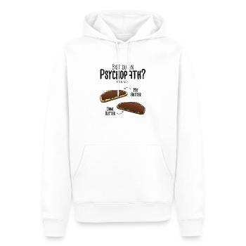 Schokocreme mit Butter oder ohne - Psychotest - Männer Premium Bio Hoodie - Weiß - Vorne - Nico (187cm)