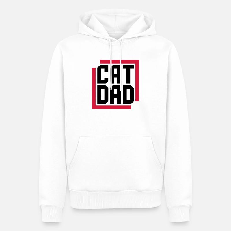 Conception du logo Cat Dad - Sweat à capuche Premium bio Homme - blanc