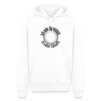 Ich sehe Dummheit in naher Zukunft - Männer Premium Bio Hoodie - Weiß - Vorne - Nico (187cm)