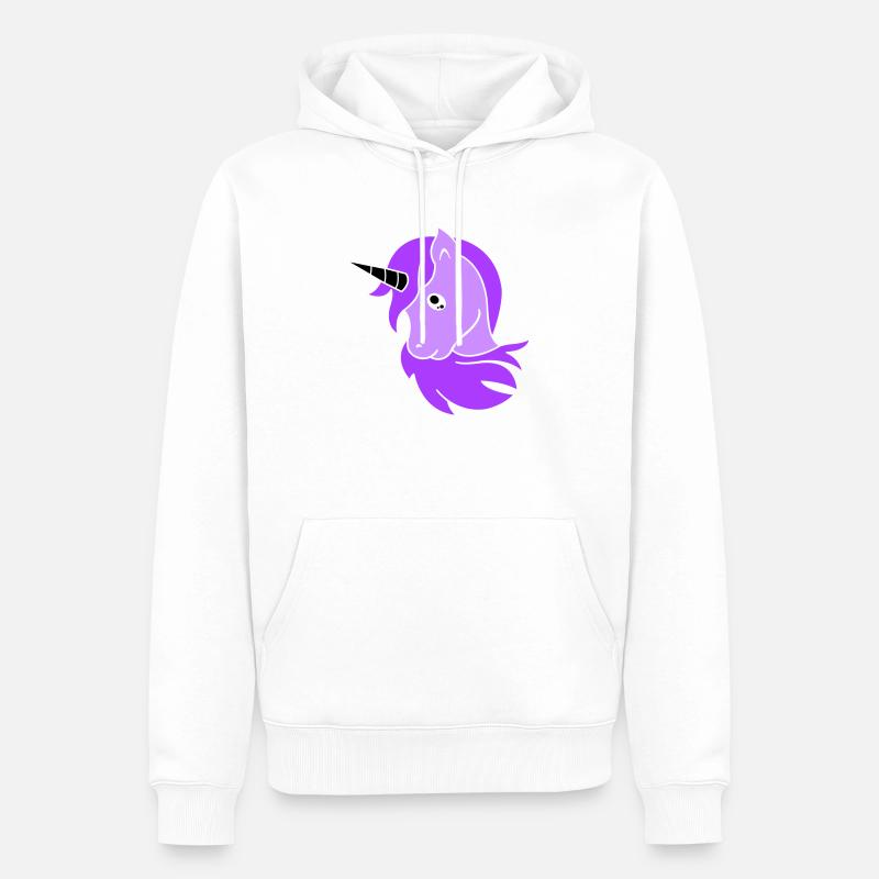 Licorne - Sweat à capuche Premium bio Homme - blanc