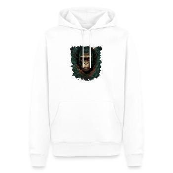 Le chimpanzé - Sweat à capuche Premium bio Homme - blanc - Devant - Nico (187cm)