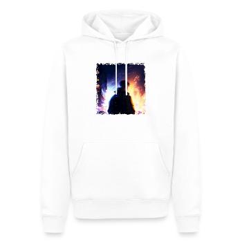 Punk Mann im Kampf der Zukunft in Sci-Fi Krieg - Männer Premium Bio Hoodie - Weiß - Vorne - Nico (187cm)