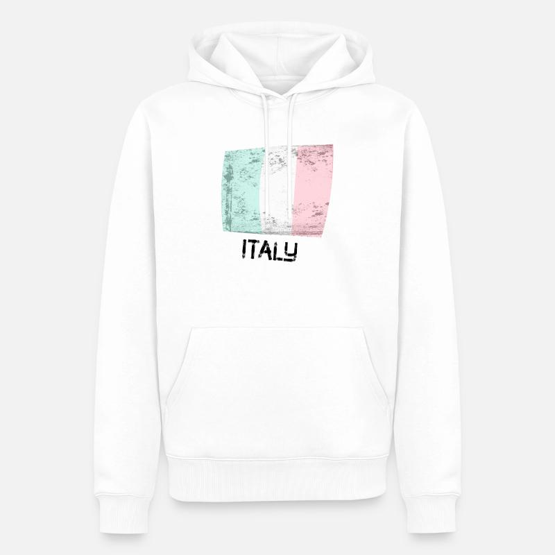 Drapeau de l’Italie - Rétro - Sweat à capuche Premium bio Homme - blanc