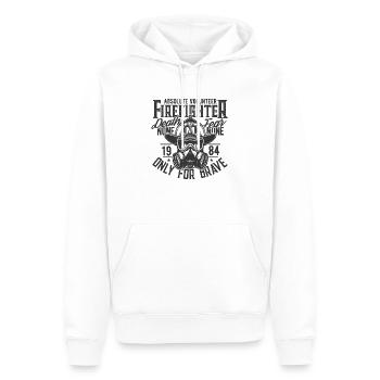Pompiers volontaires a - Sweat à capuche Premium bio Homme - blanc - Devant - Nico (187cm)