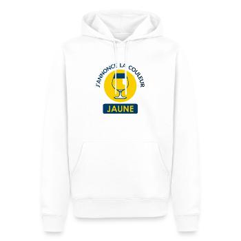 annonce couleur jaune ricar apero alcool humour 30 - Sweat à capuche Premium bio Homme - blanc - Devant - Nico (187cm)