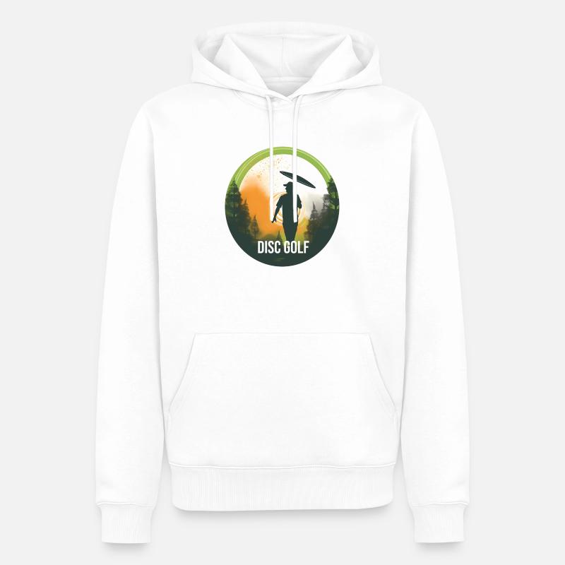 Conception de disc golf - Sweat à capuche Premium bio Homme - blanc