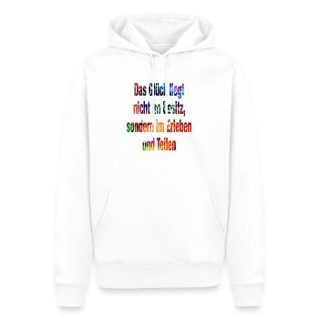 Das Glück liegt - Männer Premium Bio Hoodie - Weiß - Vorne - Nico (187cm)