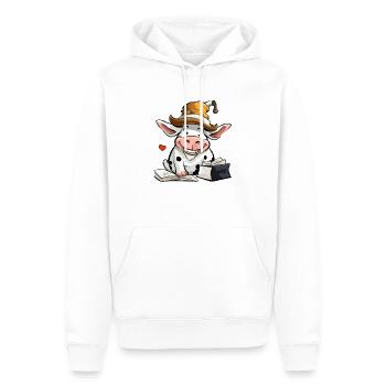 Miki, die gelehrte Kuh - Männer Premium Bio Hoodie - Weiß - Vorne - Nico (187cm)