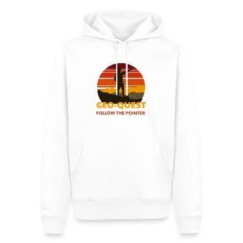 Geo-Quest Follow The Pointer Geocaching - Men’s Premium Organic Hoodie - white - Front - Nico (187cm)