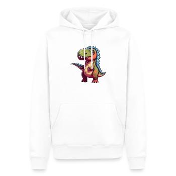 T-Rex confus - Sweat à capuche Premium bio Homme - blanc - Devant - Nico (187cm)