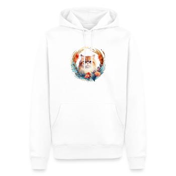 Chat exotique à poil court Style Boho, chats d’amour - Sweat à capuche Premium bio Homme - blanc - Devant - Nico (187cm)