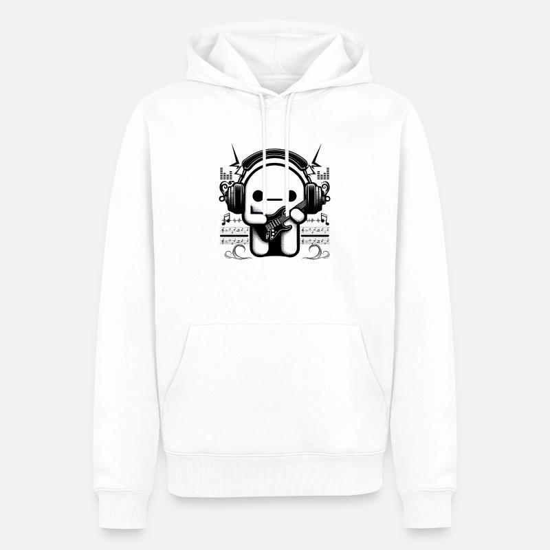 Riffs rock - Sweat à capuche Premium bio Homme - blanc