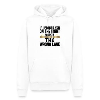 Wenn ich dich auf der rechten Seite überholt habe, bist du im Unrecht - Männer Premium Bio Hoodie - Weiß - Vorne - Nico (187cm)