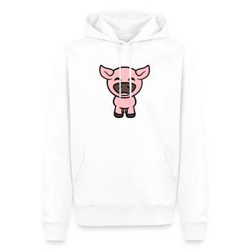 Petit Cochon Mignon Cochon Animal Amour - Sweat à capuche Premium bio Homme - blanc - Devant - Nico (187cm)