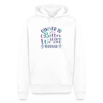 Nous mangeons ensemble - Sweat à capuche Premium bio Homme - blanc - Devant - Nico (187cm)