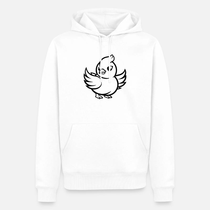 taube comic - Männer Premium Bio Hoodie - Weiß