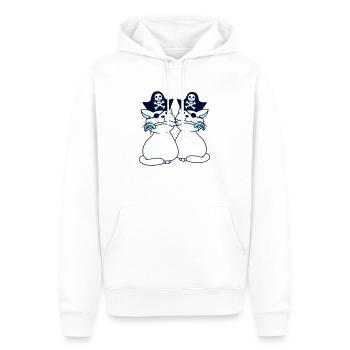 2 Pirate Cats Sabre Buccaneer Eye Patch Team - Men’s Premium Organic Hoodie - white - Front - Nico (187cm)