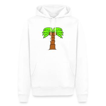 Palm Tree Island Tree Plage Vacances Noix de Mer Cool - Sweat à capuche Premium bio Homme - blanc - Devant - Nico (187cm)