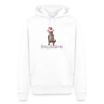Bouledogue américain, Bully, Noël, Noël - Sweat à capuche Premium bio Homme - blanc - Devant - Nico (187cm)