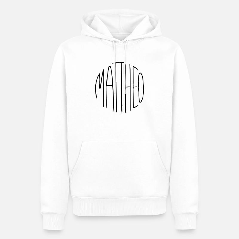 Matthéo - Sweat à capuche Premium bio Homme - blanc