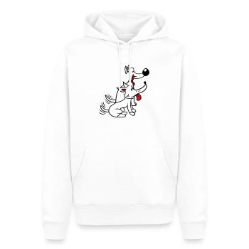 2 chiens équipe deux amis queue wiggle équipage - Sweat à capuche Premium bio Homme - blanc - Devant - Nico (187cm)