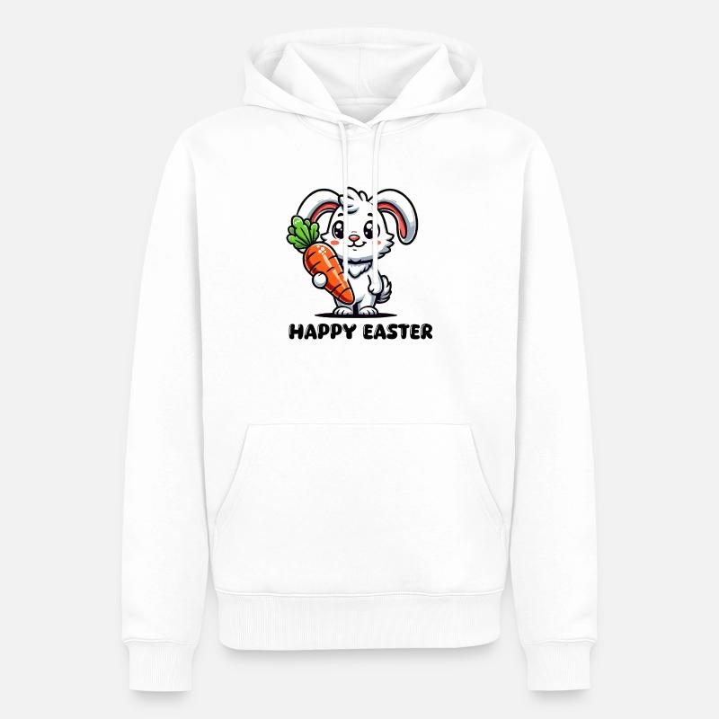 hase rabbit comic - Männer Premium Bio Hoodie - Weiß