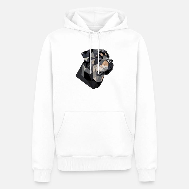 Geometrisches Design eines Rottweilers. - Männer Premium Bio Hoodie - Weiß