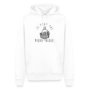 Ich kann nicht, ich mache ein Picknick. - Männer Premium Bio Hoodie - Weiß - Vorne - Nico (187cm)