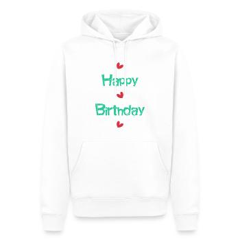 ALLES GUTE ZUM GEBURTSTAG!. ALLES GUTE ZUM GEBURTSTAG!. JAHRESTAG. - Männer Premium Bio Hoodie - Weiß - Vorne - Nico (187cm)