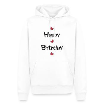 ALLES GUTE ZUM GEBURTSTAG. ALLES GUTE ZUM GEBURTSTAG. JAHRESTAG. - Männer Premium Bio Hoodie - Weiß - Vorne - Nico (187cm)