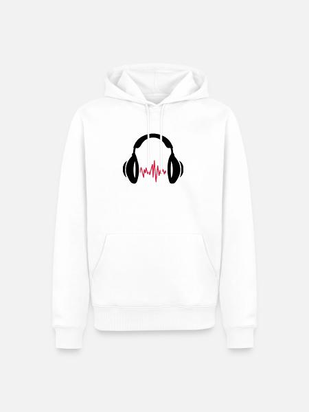 Kopfhörer Headphone Musik Dj Sound Karaoke - Männer Premium Bio Hoodie - Weiß