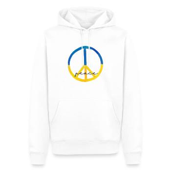 KATMA - PEACE - UKRAINE - Männer Premium Bio Hoodie - Weiß - Vorne - Nico (187cm)