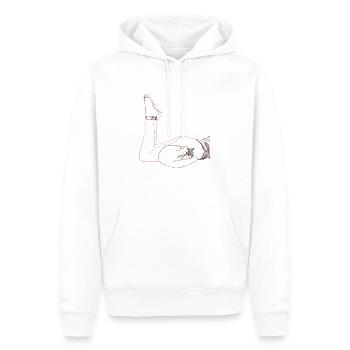 Zuhause süßes Zuhause, ich chille mit meiner Katze - Männer Premium Bio Hoodie - Weiß - Vorne - Nico (187cm)