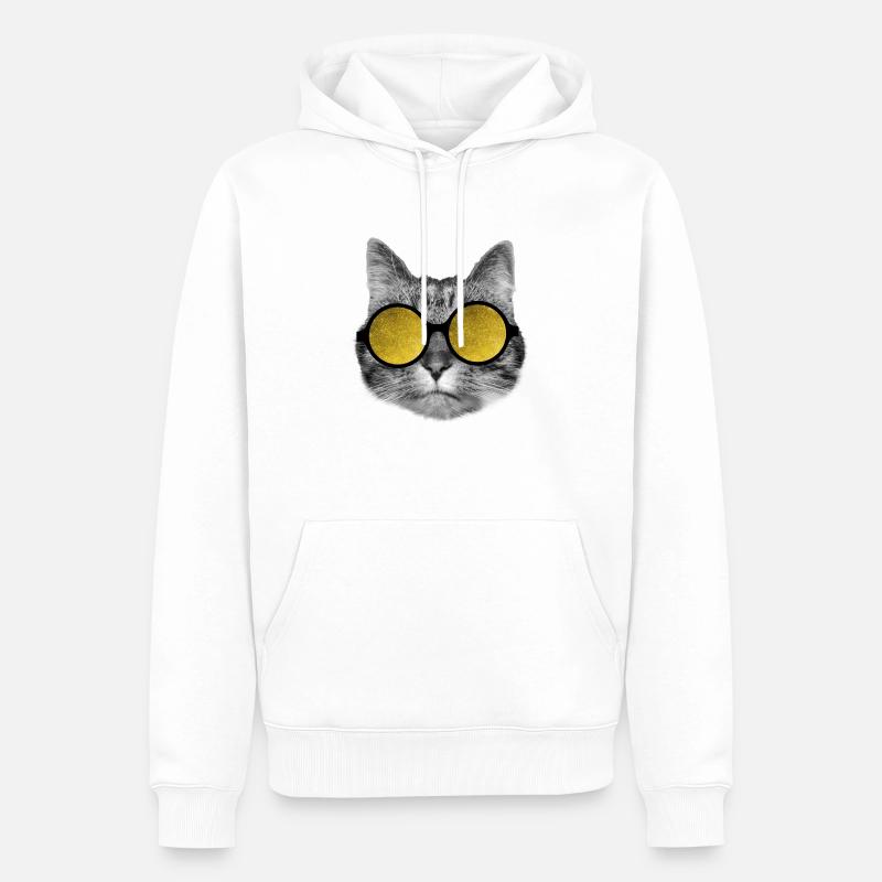 Lunettes de soleil pour chat - Sweat à capuche Premium bio Homme - blanc