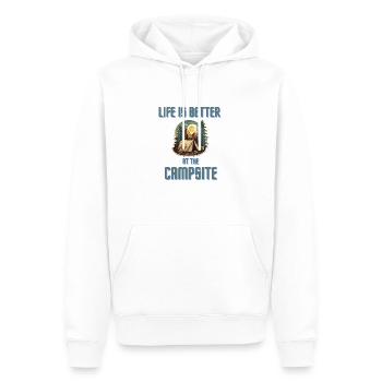 Life is better at the Campsite - Männer Premium Bio Hoodie - Weiß - Vorne - Nico (187cm)