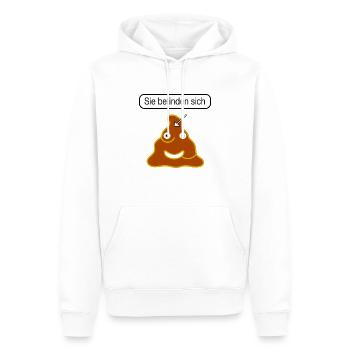 Sie befinden sich - Männer Premium Bio Hoodie - Weiß - Vorne - Nico (187cm)